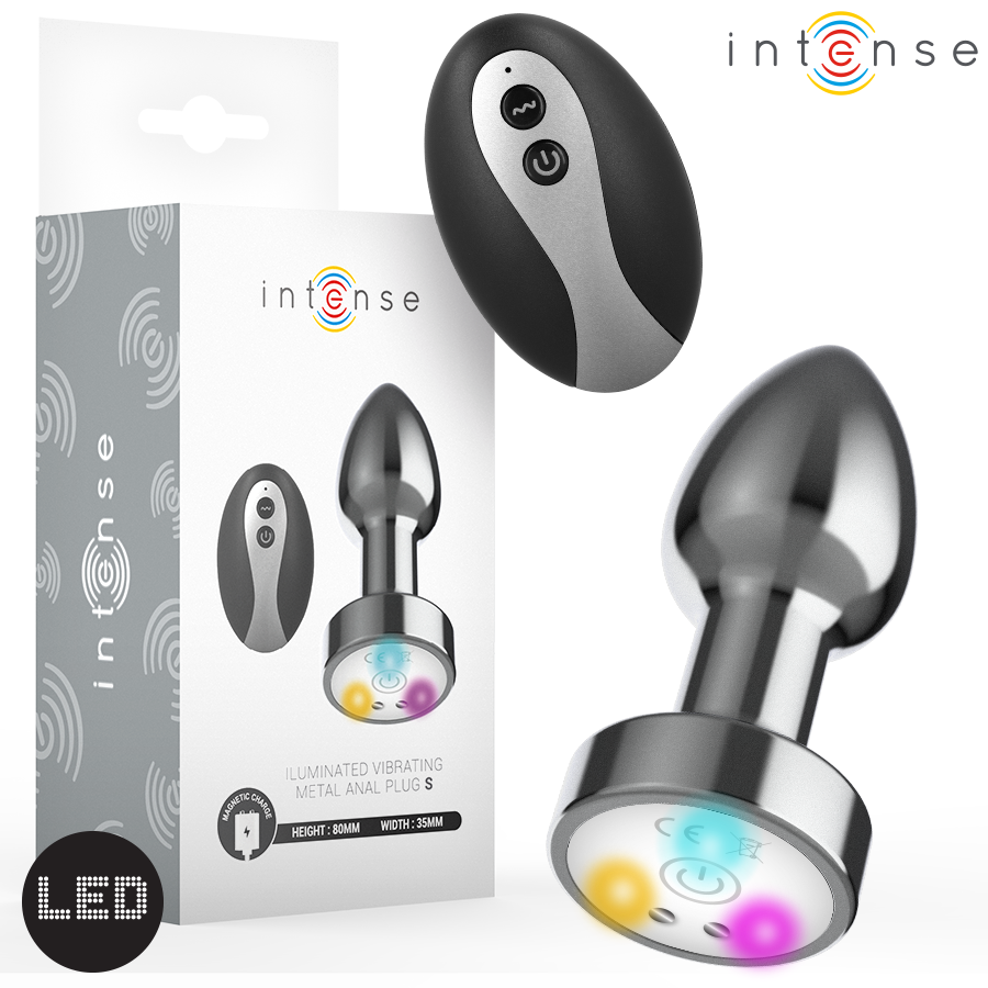 Intense - Vibrierender Analplug Aus Metall Mit Led-Leuchten Und Fernbedienung - Größe S