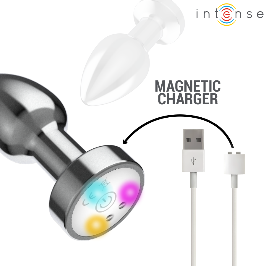 Intense - Vibrierender Analplug Aus Metall Mit Led-Leuchten Und Fernbedienung - Größe S