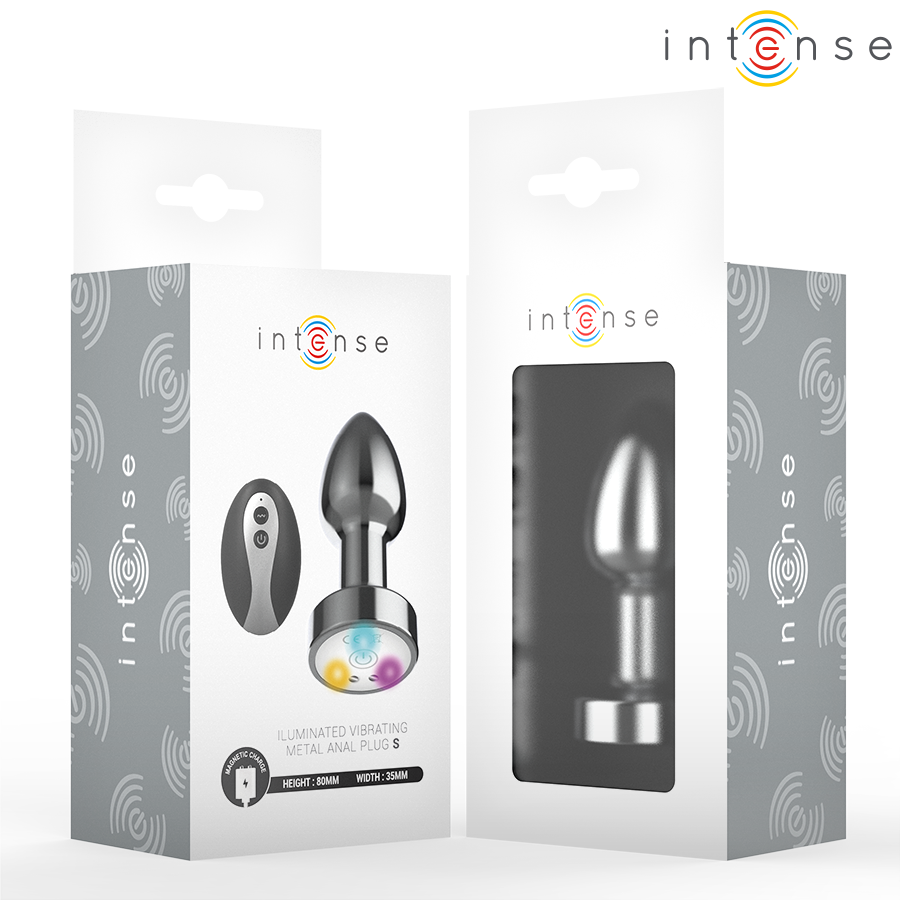Intense - Vibrierender Analplug Aus Metall Mit Led-Leuchten Und Fernbedienung - Größe S