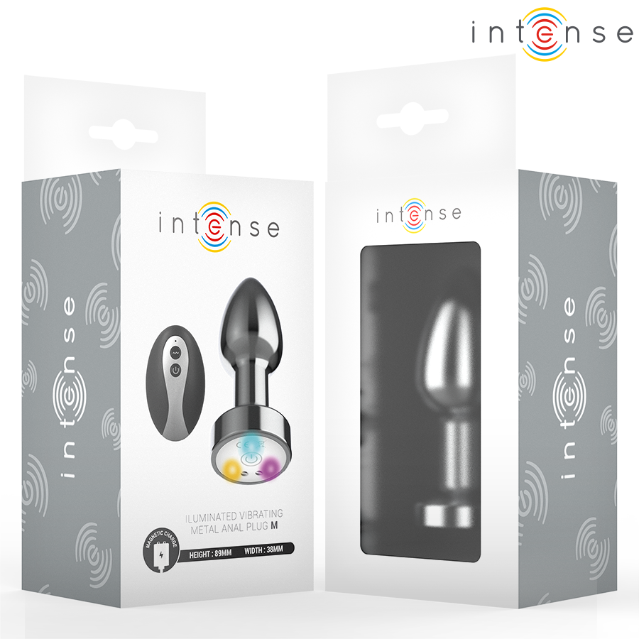 Intense - Vibrierender Analplug Aus Metall Mit Led-Leuchten Und Fernbedienung - Größe M