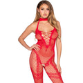 Leg Avenue - 89336 Bodystocking Ohne Schritt Rot - Einheitsgröße
