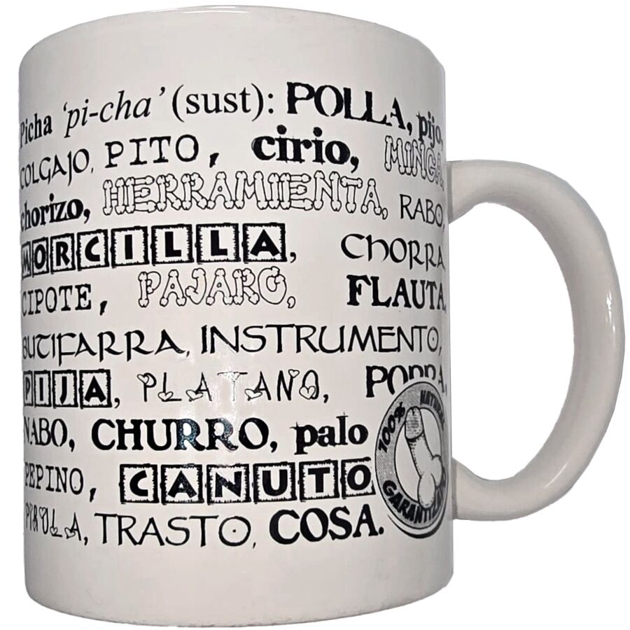 Diablo Picante - Weisser Becher Mit Penis Synonymen 370 ml