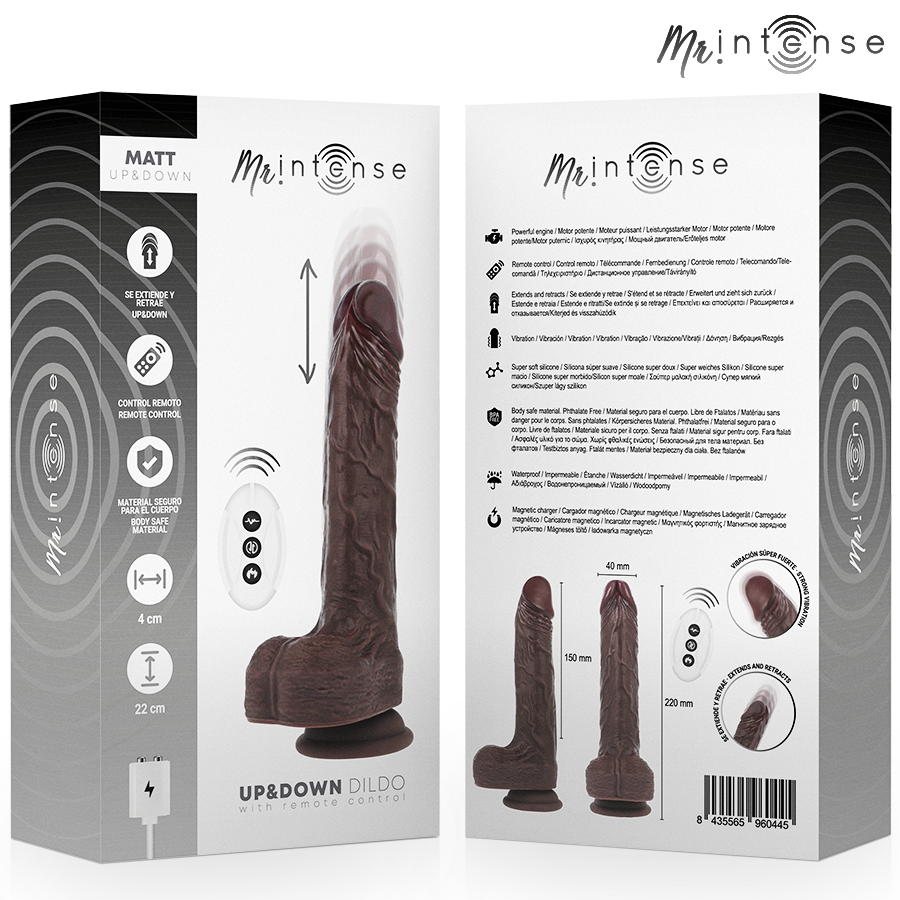 Mr Intense Matt Realistisches Multifunktions-Motor Mit Vibration, Auf- Und Ab-Fernbedienung, 22 Cm -O -4 Cm