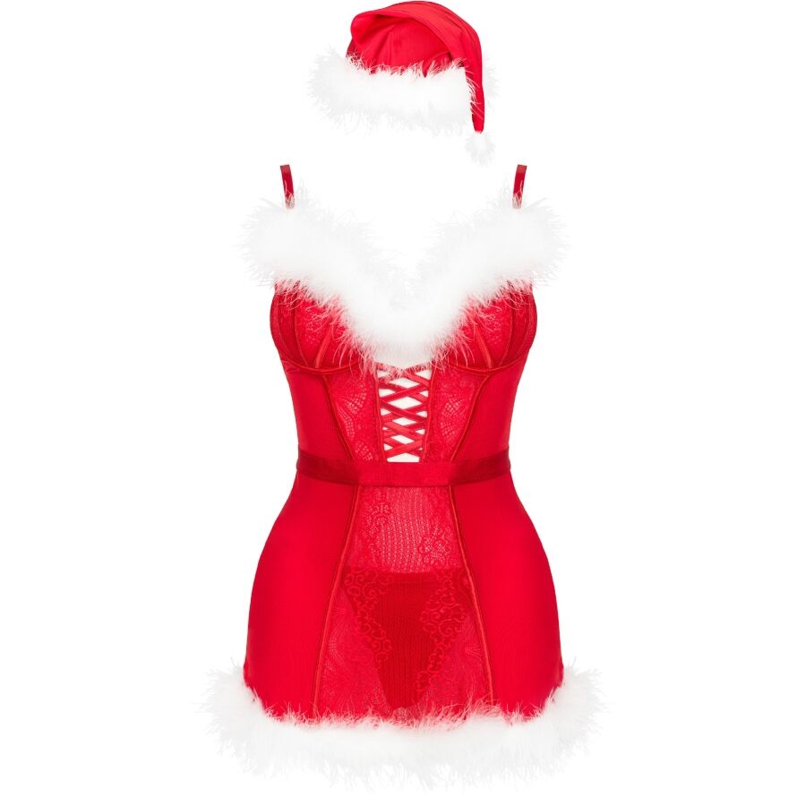 Livco Corsetti Fashion - Agethe Lc 90607 Chemise + String + Weihnachtsmãœtze L/XL