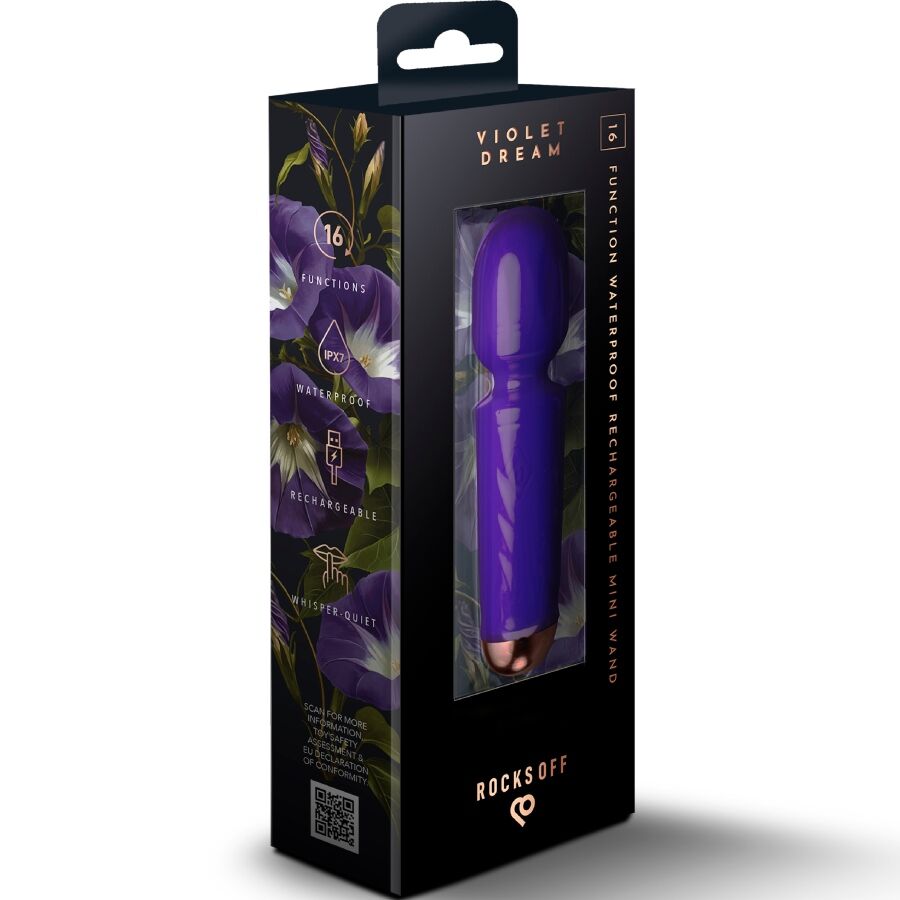 Rocks-Off - Mini-Aufladbarer Stab Mit 16 Funktionen Violet Dream