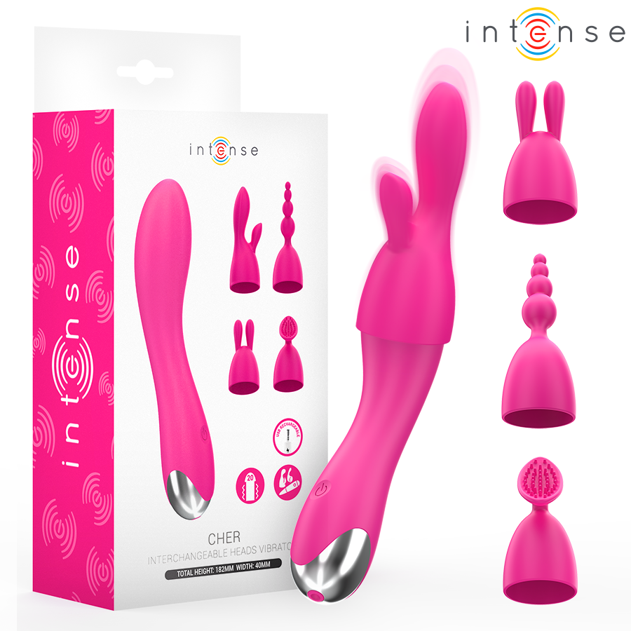 Intense - Cher Vibrator Mit 20 Muster Und Austauschbaren Aufsãtzen