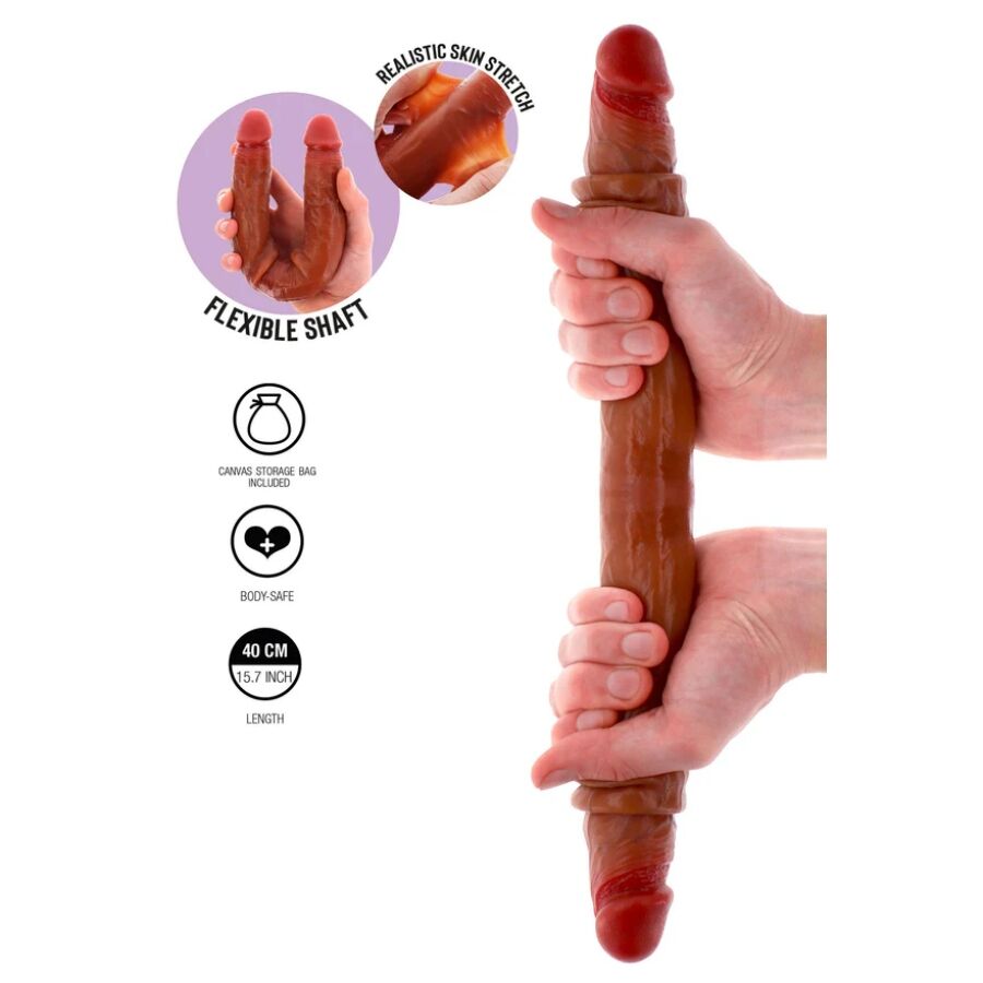 Get Real - Doppel-Silikon-Dildo Karamell 40 Cm