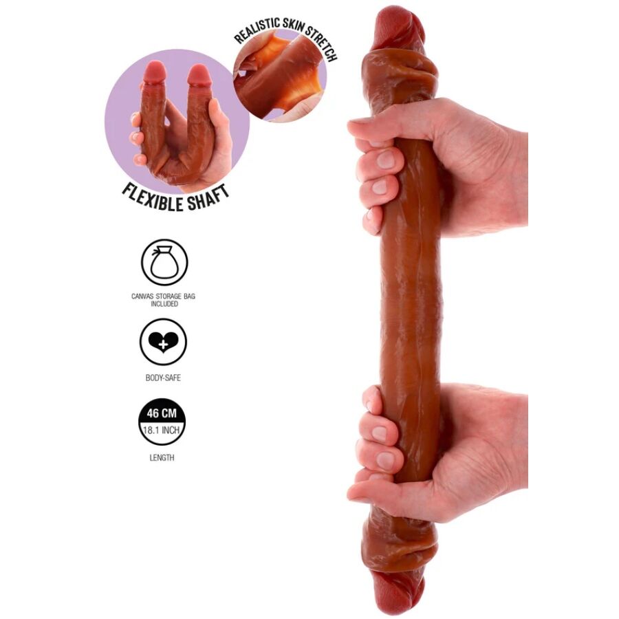 Get Real - Doppel-Silikon-Dildo Karamell 46 Cm