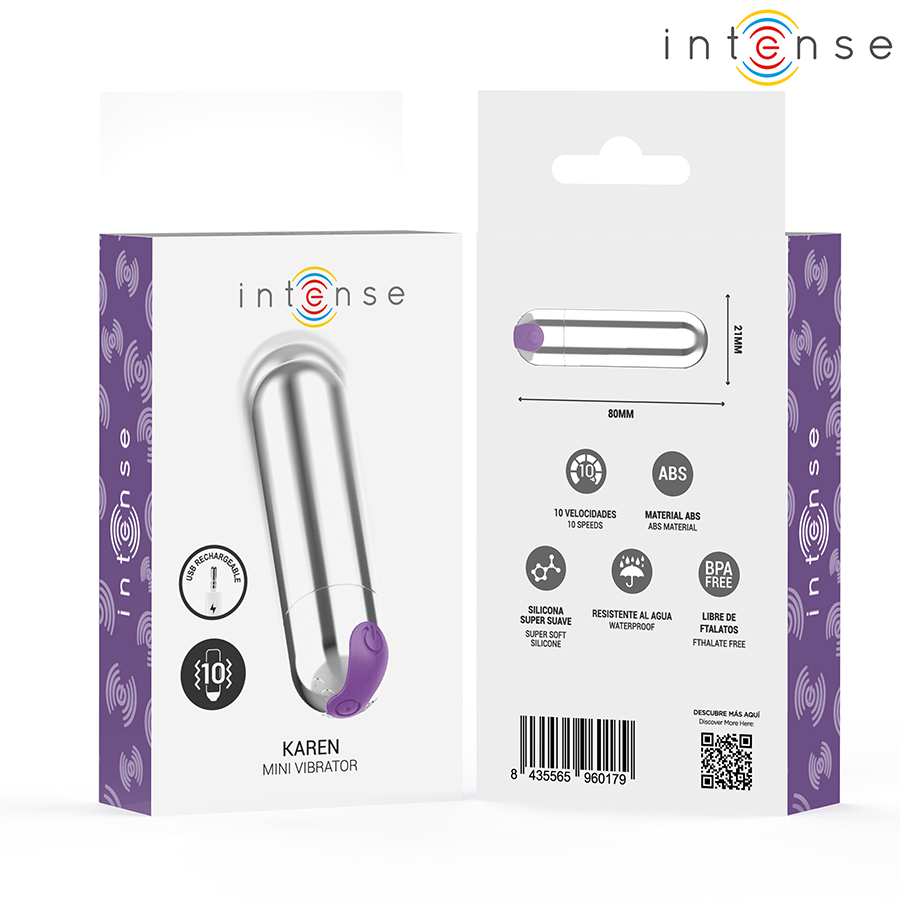 Intense - Karen Mini Wiederaufladbarer Vibrationskugel Silber