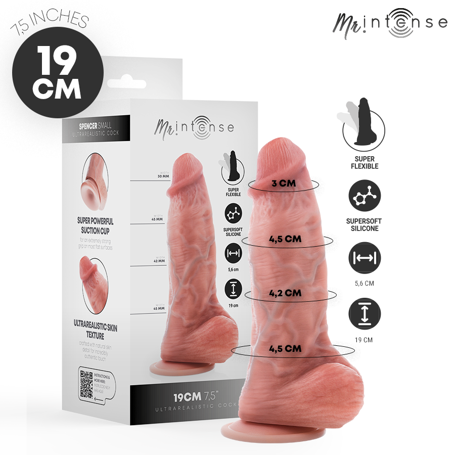 Mr Intense - Kleiner Spencer Silikondildo 19 Cm -Ø- 4,5 Cm