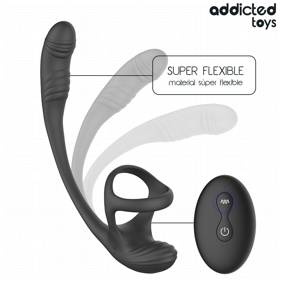 Addicted Toys - Analplug Mit Vibration, 360°-Wellung Und Hodenstimulator