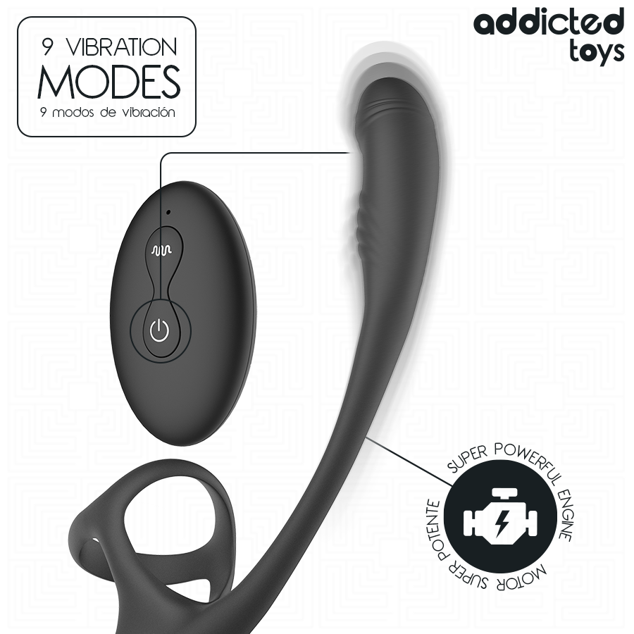 Addicted Toys - Analplug Mit Vibration, 360°-Wellung Und Hodenstimulator