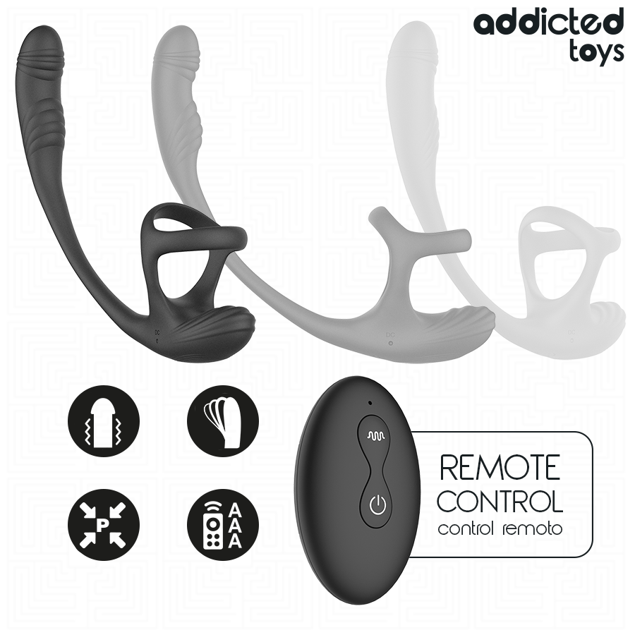 Addicted Toys - Analplug Mit Vibration, 360°-Wellung Und Hodenstimulator