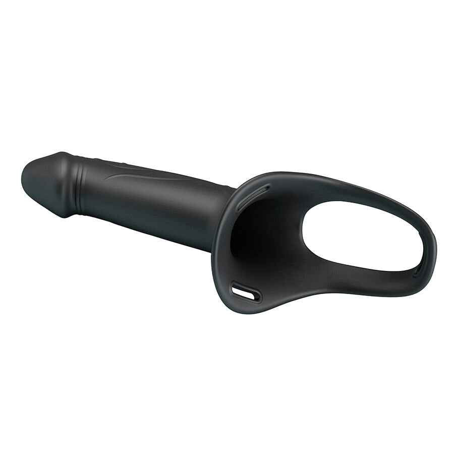 PRETTY LOVE - LANDON BLACK VIBRATING STRAP-ON