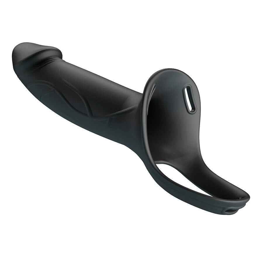 PRETTY LOVE - LANDON BLACK VIBRATING STRAP-ON