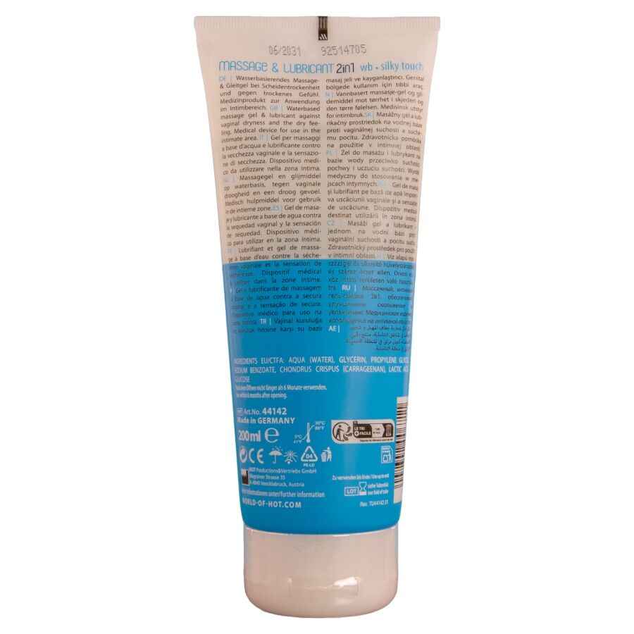 HOT - MASSAGE- & GLEITGEL 2IN1 SILKY TOUCH 200 ML