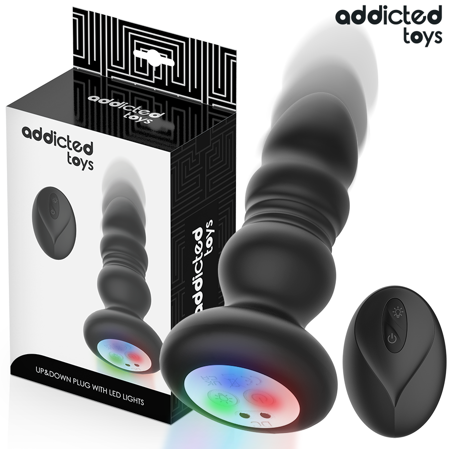Addicted Toys - Rotierender Vibrierender Analplug Mit Led-Licht Und Fernbedienung