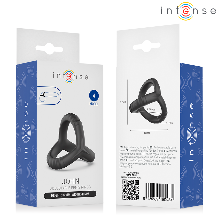 Intense - John Adjustable Triple Cock Ring Model 4