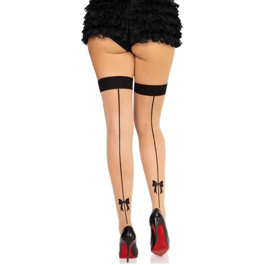 LEG AVENUE - 1963 SPANDEX-STRÜMPFE MIT NÄHTEN IM HINTERTEIL, SCHWARZ - EINHEITSGRÖSSE