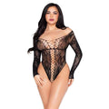 LEG AVENUE - 89370 NETZ- UND SPITZENTEDDY, SCHWARZ - EINHEITSGRÖSSE