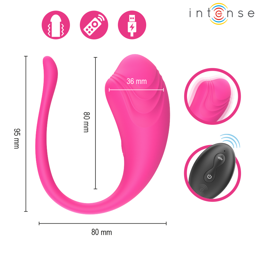 INTENSE - OLIVIA PINK VIBRATIONS-EI MIT FERNBEDIENUNG