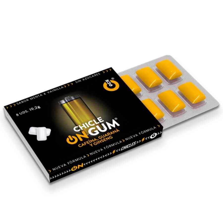 WUG GUM - ON AUF KOFFEIN-, GINSENG- UND GUARANA-GUMMI 1 X 8 EINHEITEN