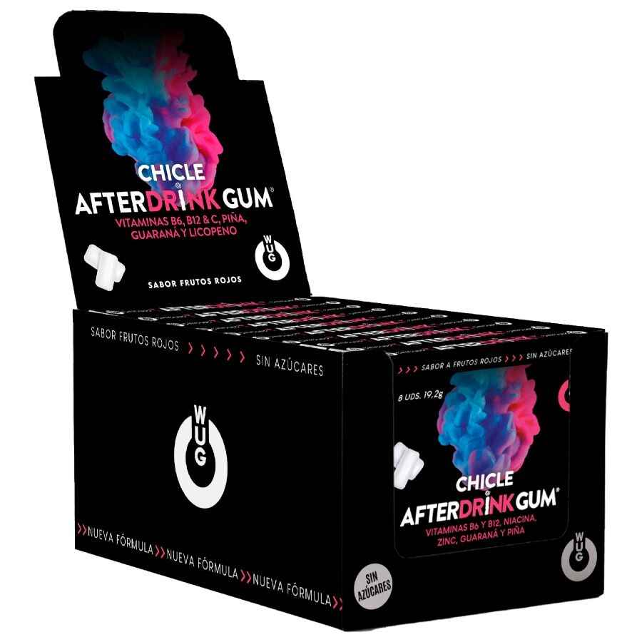 WUG GUM - AFTER DRINK KATER NACH DEM ALKOHOLKONSUM | DISPLAY 12 X 8 EINHEITEN