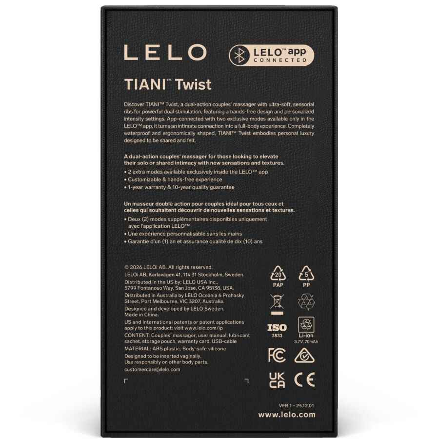 LELO - TIANI TWIST PAARVIBRATOR ZARTROSA