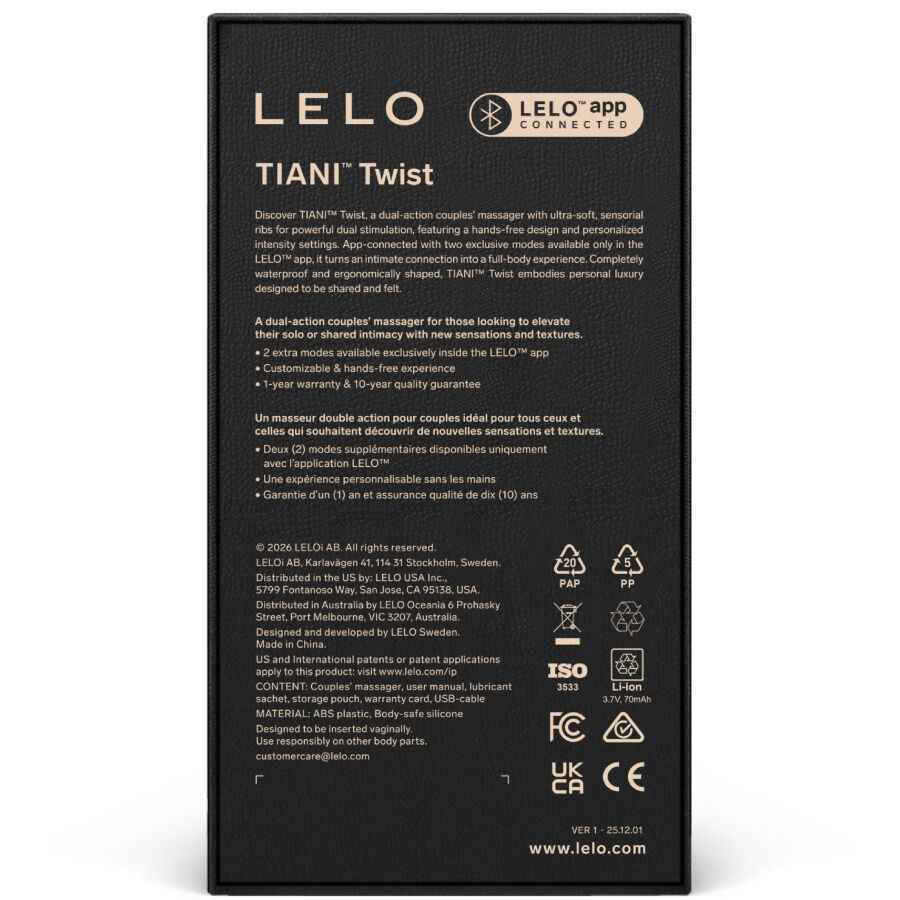 LELO - TIANI TWIST COUPLES VIBRATOR FOAM