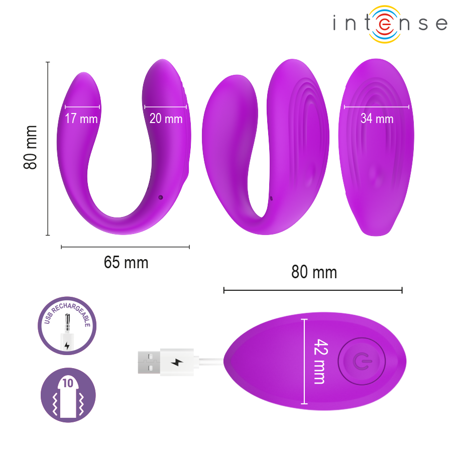 INTENSE - NORA VIBRATIONSKLEMMENSTIMULATOR LILA