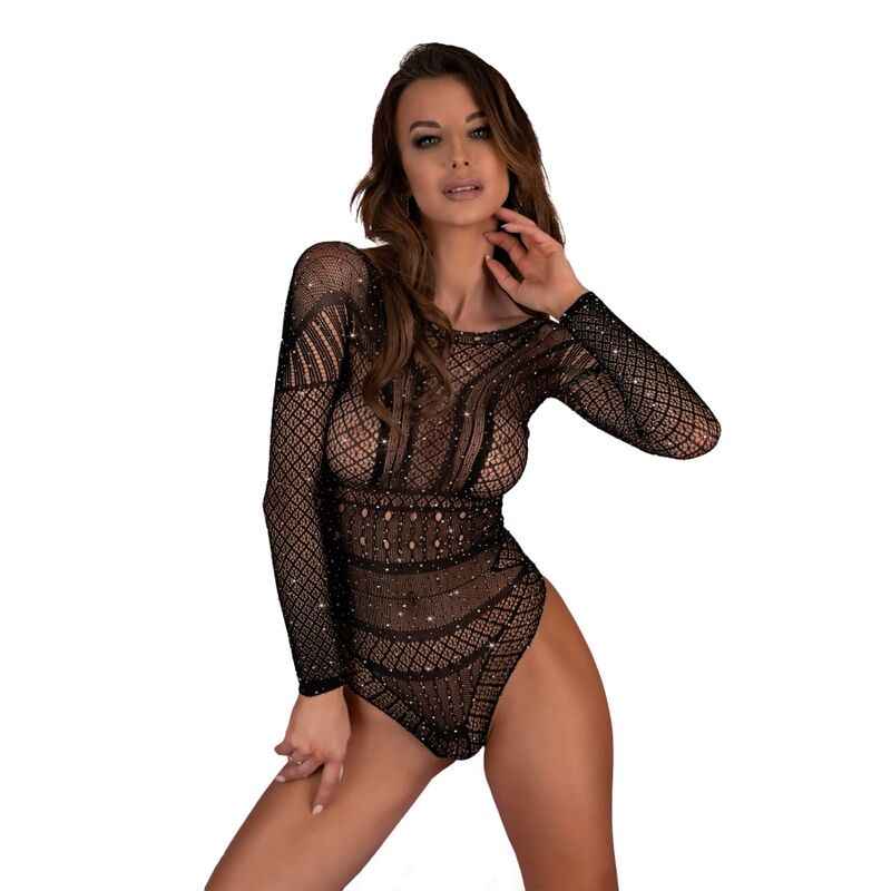 LIVCO CORSETTI FASHION - ASTAN XG058 SCHWARZER BODYSUIT EINHEITSGRÖSSE