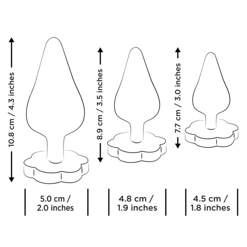 Romp - Luster Anal Training Set S/M/L with Flower-Shaped Base