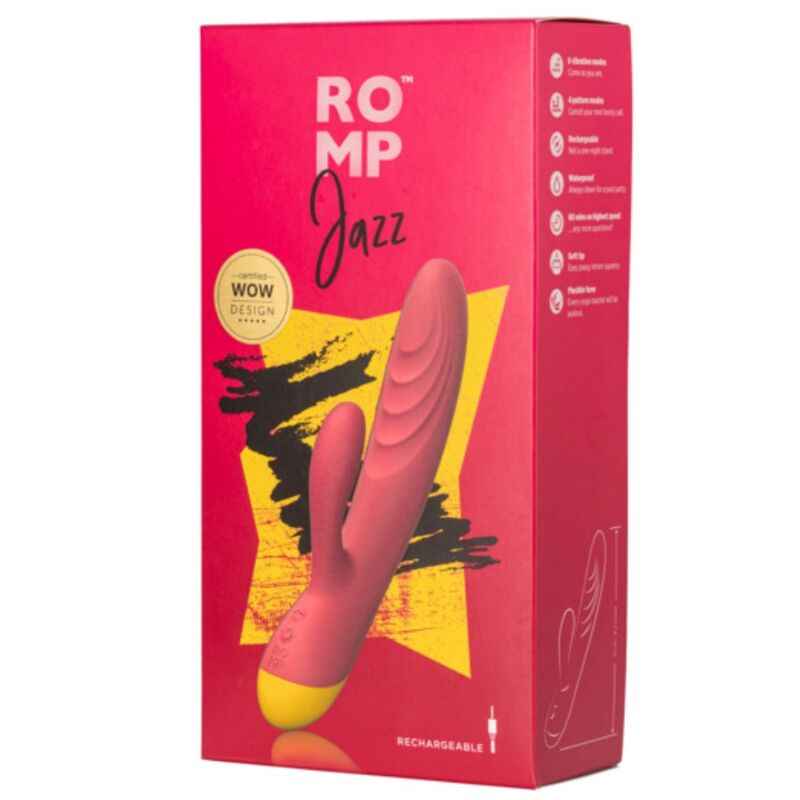 ROMP - JAZZ WIEDERAUFLADBARER HASENVIBRATOR ROT
