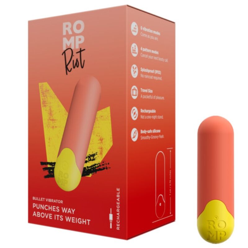 ROMP - RIOT MULTIFUNKTIONS-VIBRATIONSKUGEL ORANGE + GELB
