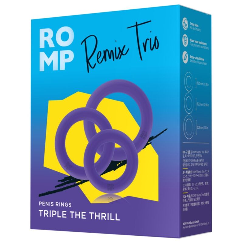 Romp - Remix Trio Set Mit 3 Lila Silikon-Penisringen