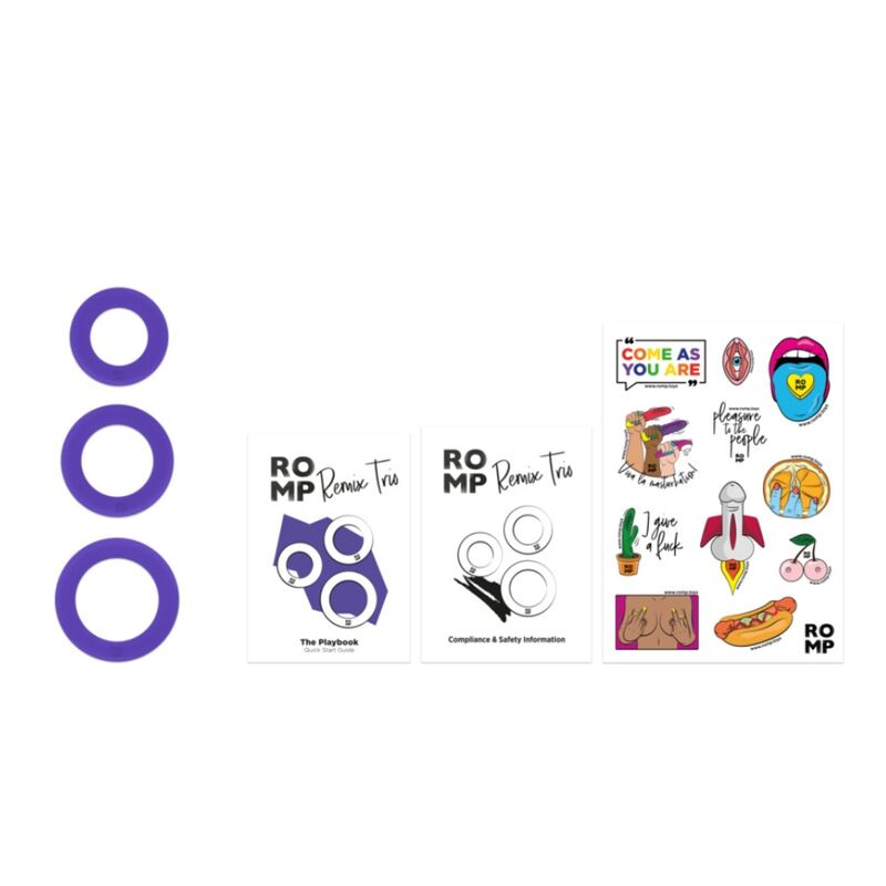 ROMP - REMIX TRIO SET MIT 3 LILA SILIKON-PENISRINGEN