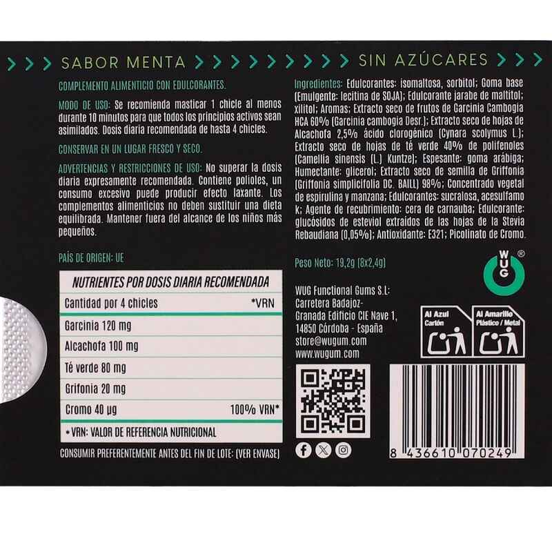 WUG Diet – Appetitkontrolle und Reduzierung von Zwischenmahlzeiten, Blisterpackung mit 8 Einheiten