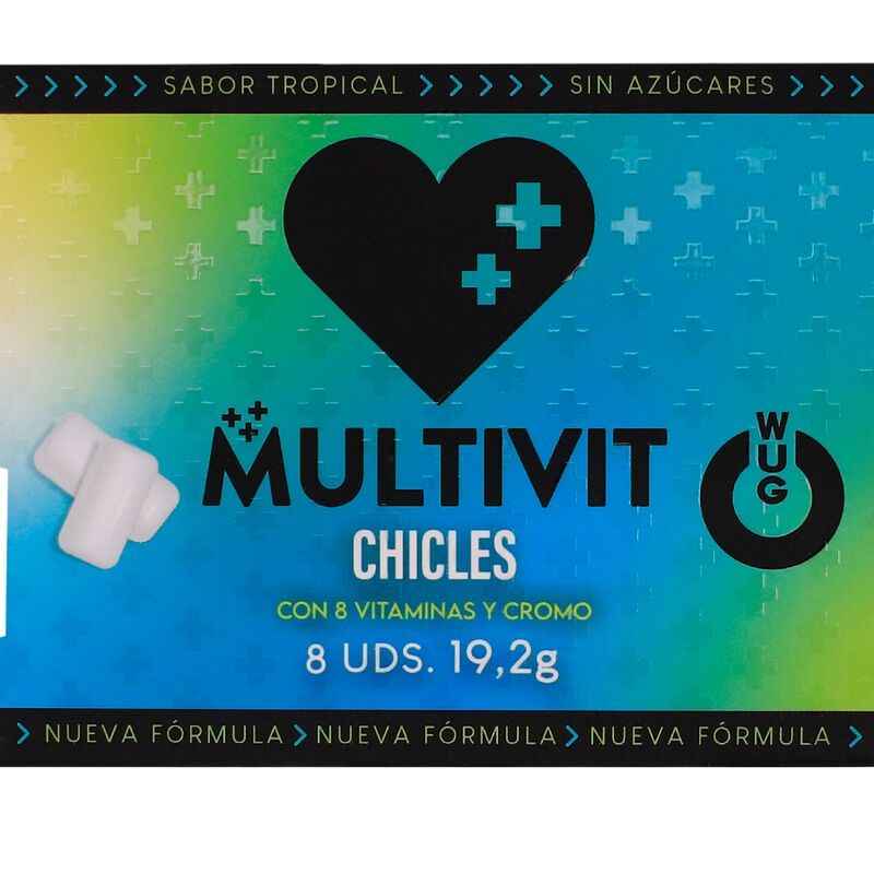 WUG Multivit – Der funktionelle Kaugummi, der Ihre Abwehrkräfte täglich stärkt. Blisterpackung mit 8 Stück