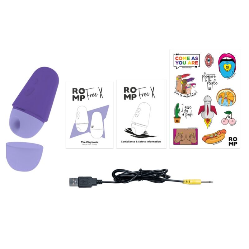 ROMP - KOSTENLOSER X KLITORALSTIMULATOR MIT DECKEL, 10 STUFEN, WIEDERAUFLADBAR, LILA