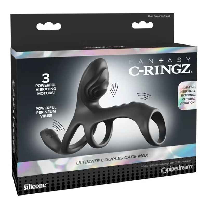 FANTASY C-RINGZ – ULTIMATIVER PAAR-CAGE-MAX-VIBRATIONS-PENISRING 19,5 CM