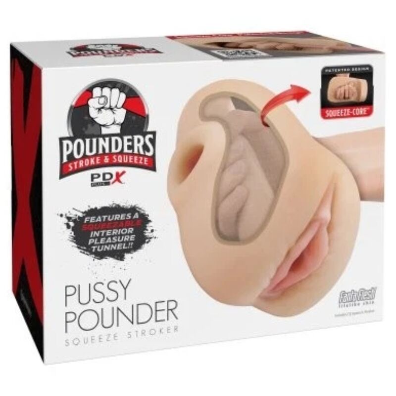 PDX PLUS – REALISTISCHER VAGINA-PUSSY-POOUNDER-SQUEEZE-STROKER 18 CM