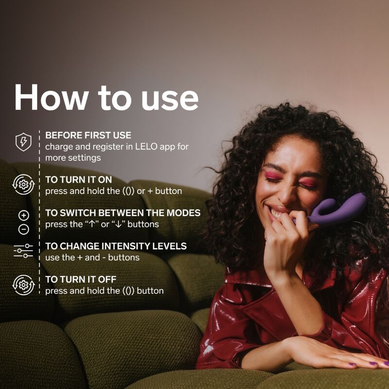 Lelo - Ina Thrust Rabbit Thrusting Vibrator Purple