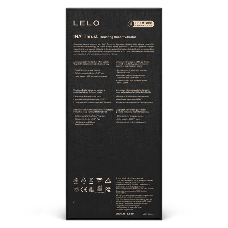LELO - INA THRUST RABBIT STOSSVIBRATOR SCHWARZ