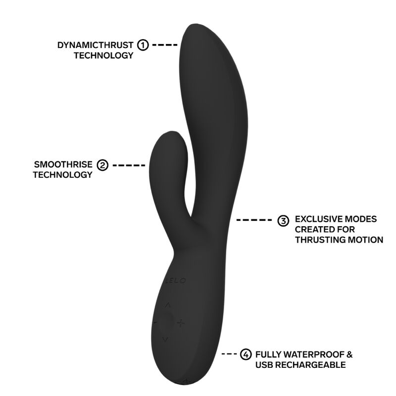 Lelo - Ina Thrust Rabbit Stoßvibrator Schwarz