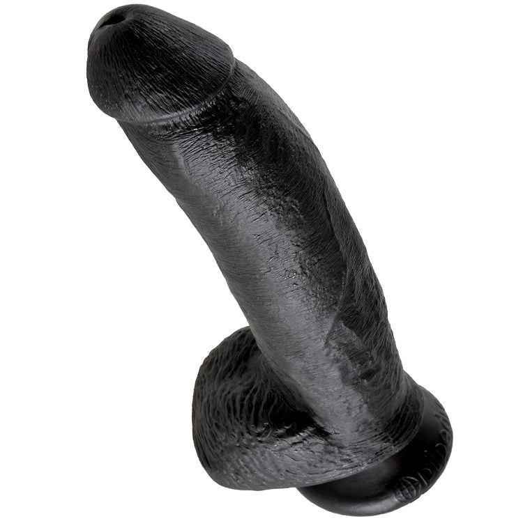 KING COCK - DILDO SCHWARZ MIT EIER 22.9 CM