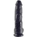 KING COCK - DILDO SCHWARZ MIT EIER 25.4 CM