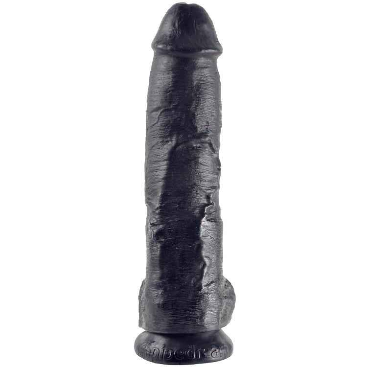 KING COCK - DILDO SCHWARZ MIT EIER 25.4 CM