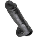 KING COCK - DILDO SCHWARZ MIT EIER 28 CM