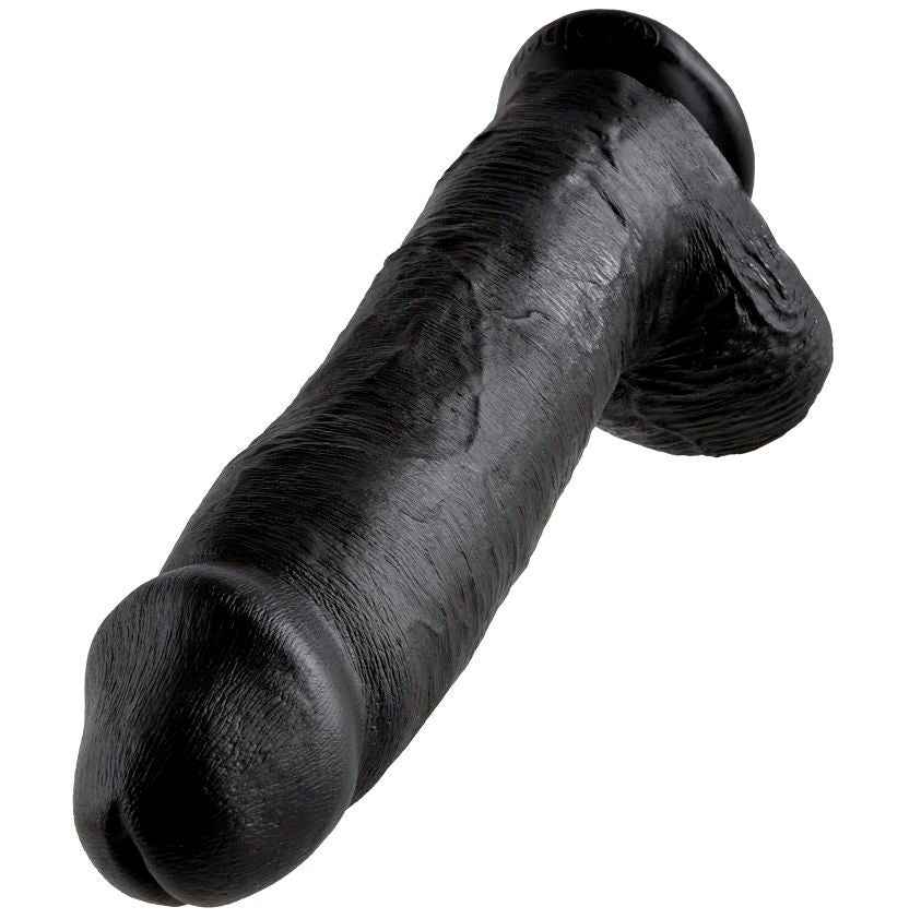 KING COCK - DILDO SCHWARZ MIT EIER 30.48 CM