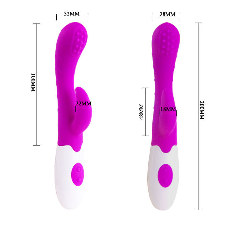 Vibrator PRETTY LOVE FLIRTATION ARTHUR mit samtigem Griff und flexiblem Design auf weißem Hintergrund.